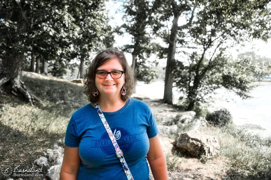 Laura at Mammoth Spring State Park in Arkansas