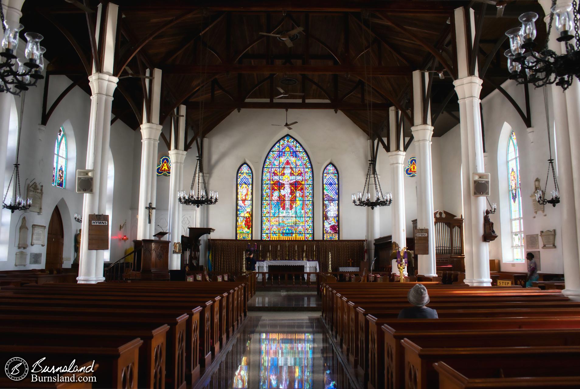 The interior of Christ Church Cathedral in Nassau, Bahamas