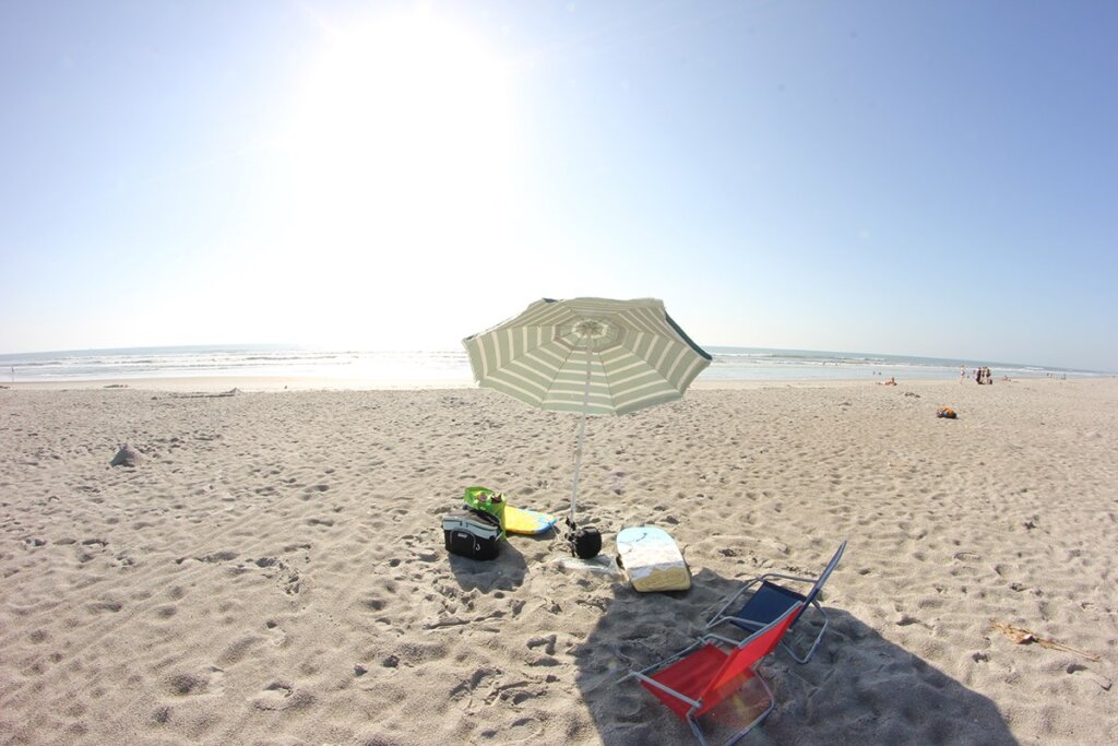 beach umbrella overexposed