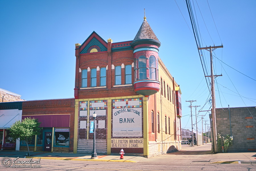 Building with a corner bay window in Ellsworth, Kansas