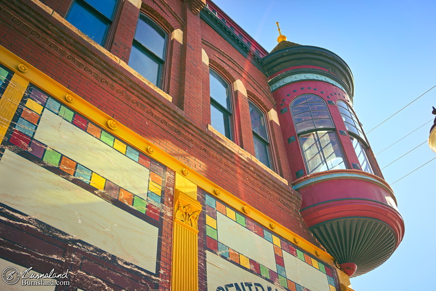 Sun on the corner bay window in Ellsworth, Kansas