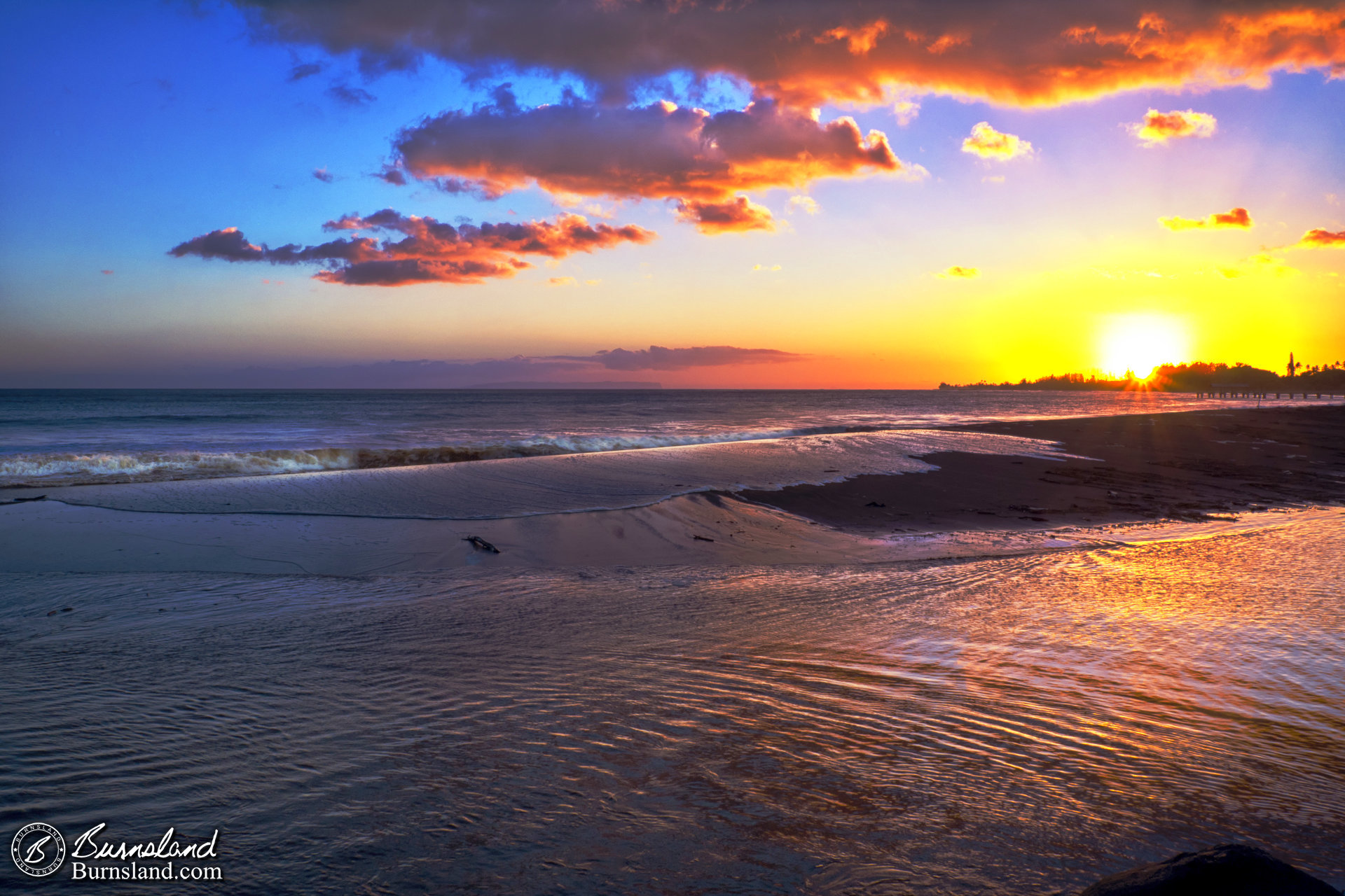 Sunset at Waimea River in Kauaʻi