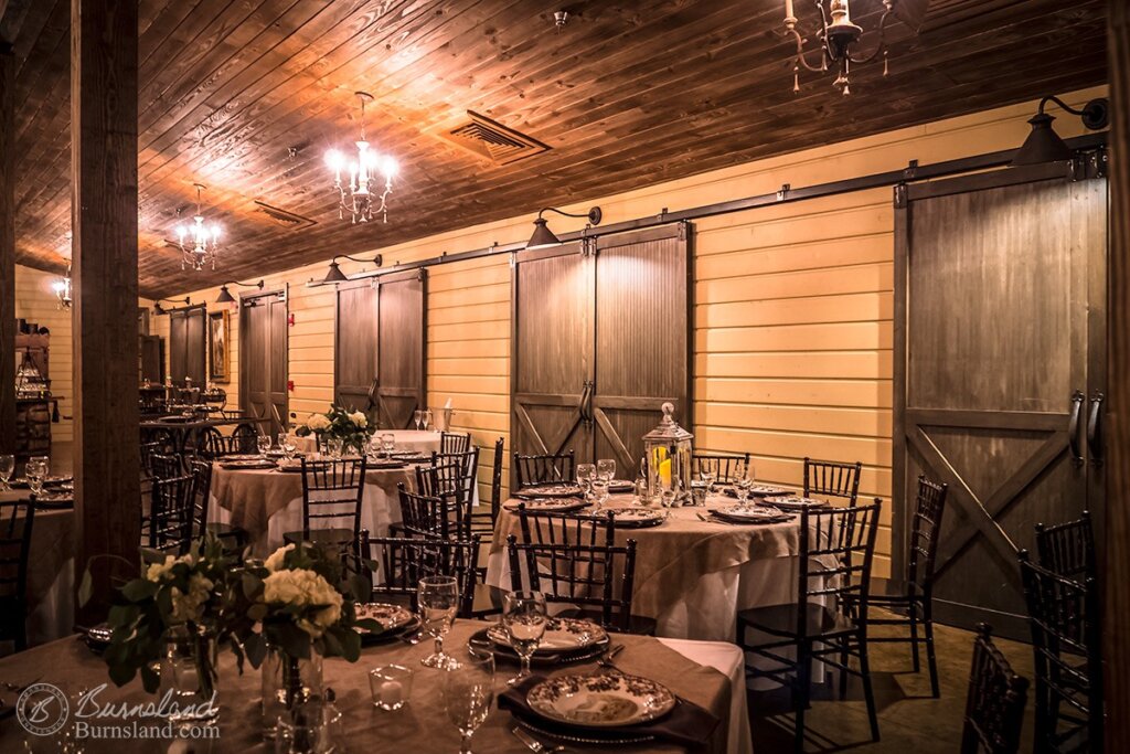 At a recent wedding inside a barn, the dining tables were set up by the horse stall doors. Read all about it at Burnsland!