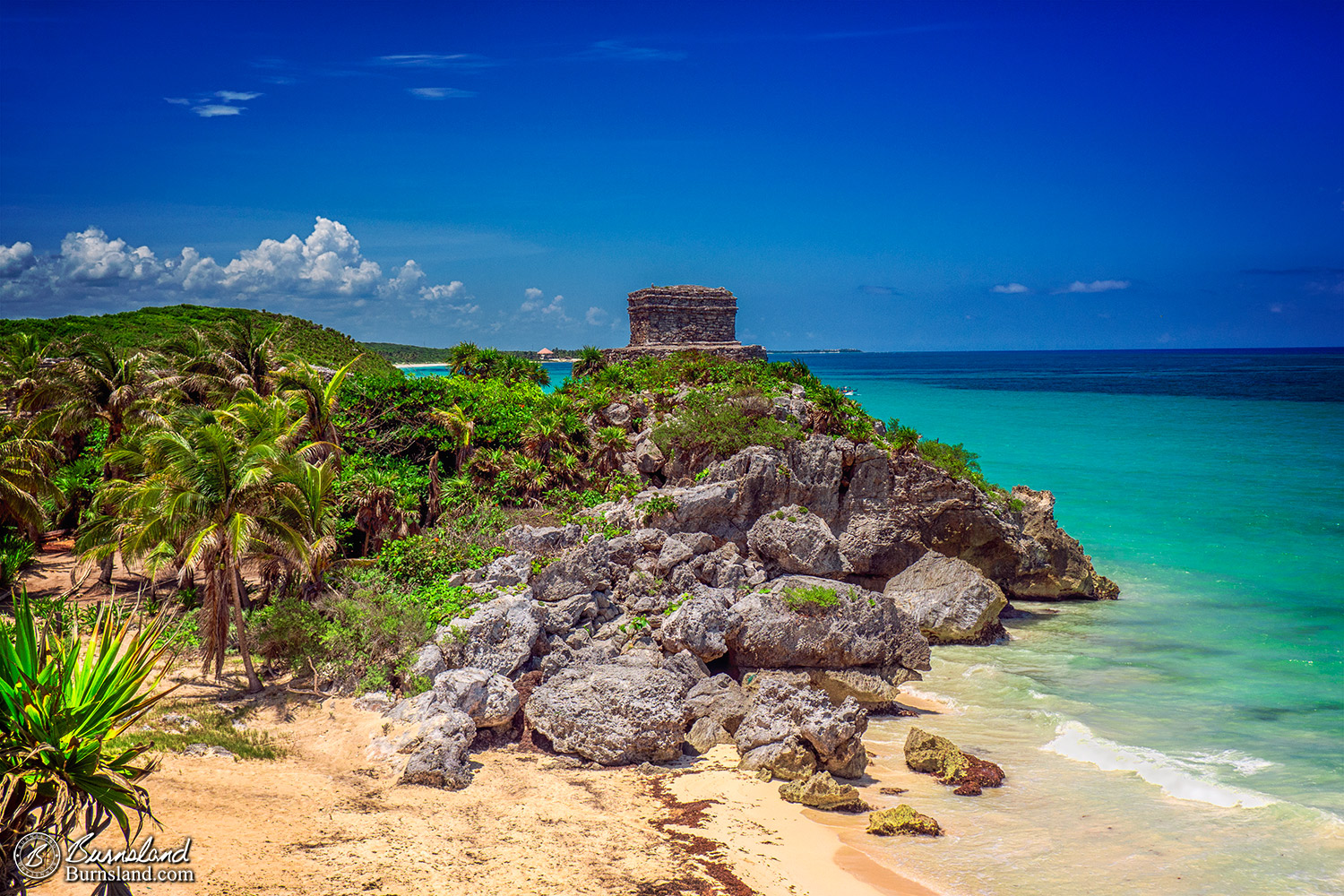 Temple of the God of the Wind at Tulum in Mexico