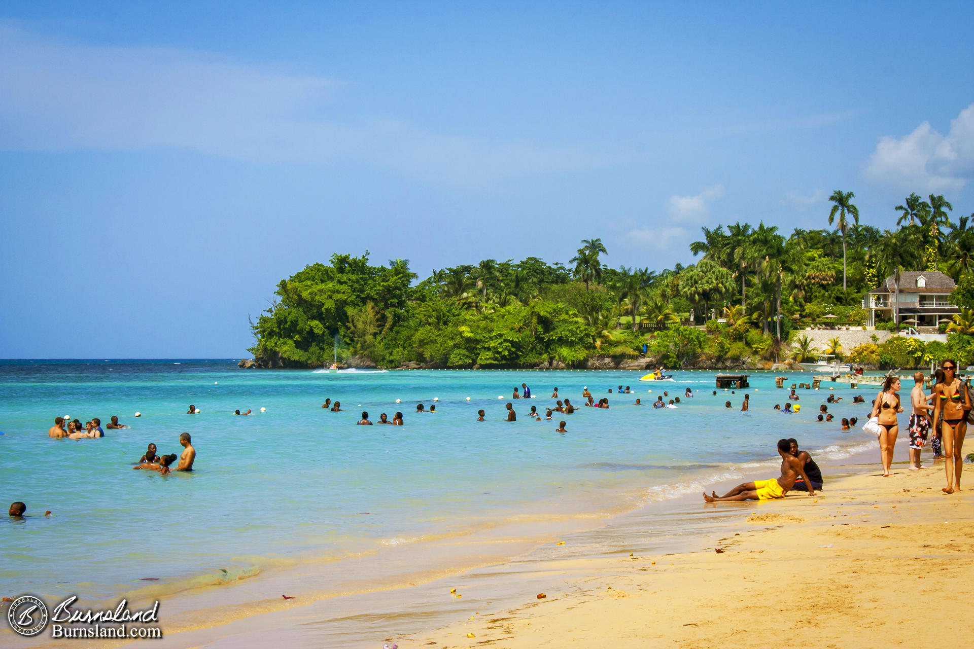 The Beach at Dunn's River Falls in Jamaica