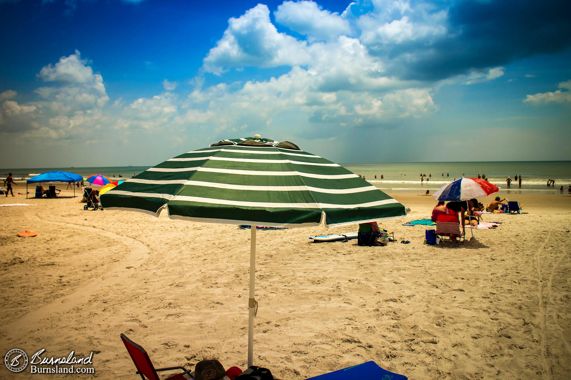 Our Beach Umbrella at Cocoa Beach, Florida