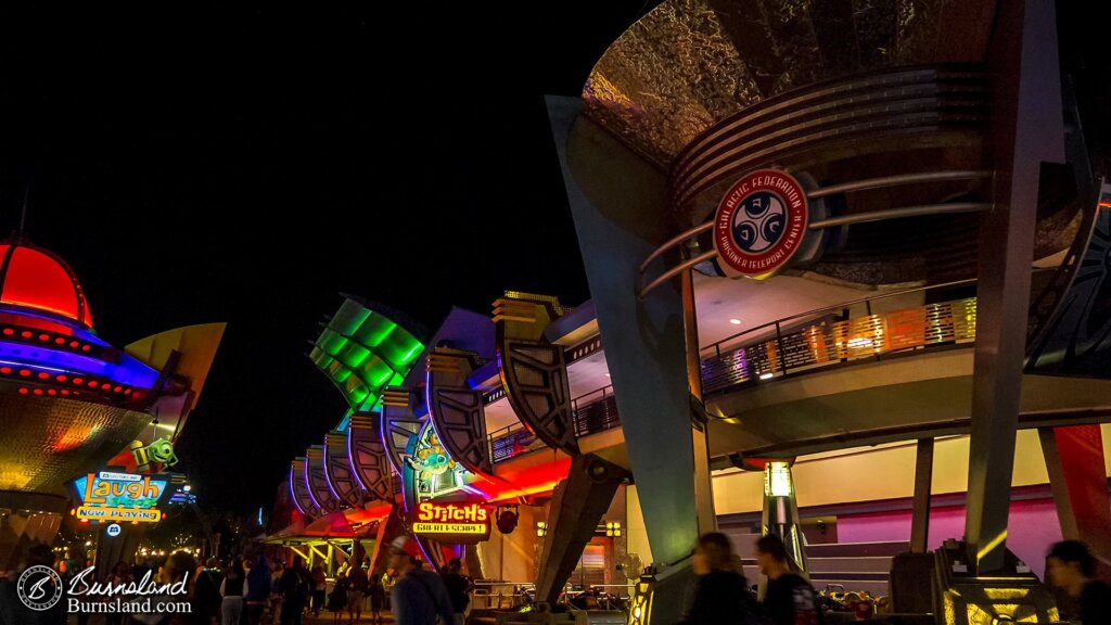 Tomorrowland in the Magic Kingdom at Night