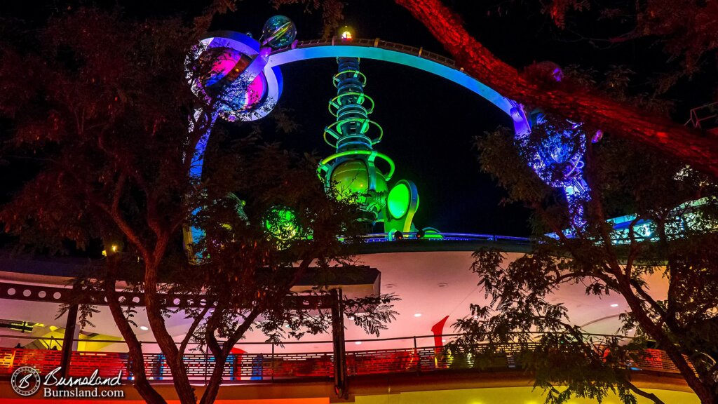 Tomorrowland in the Magic Kingdom at Night