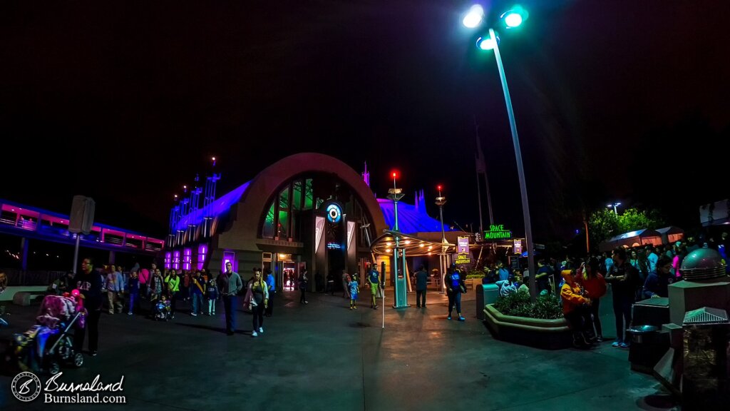 Tomorrowland in the Magic Kingdom at Night