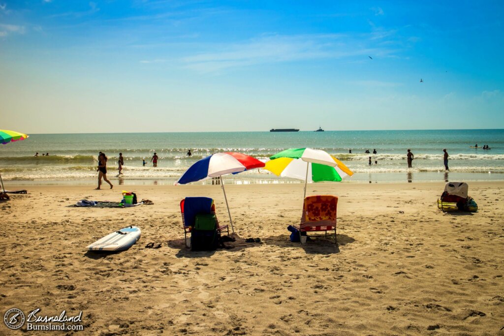 Two Beach Umbrellas at Cocoa Beach, Florida