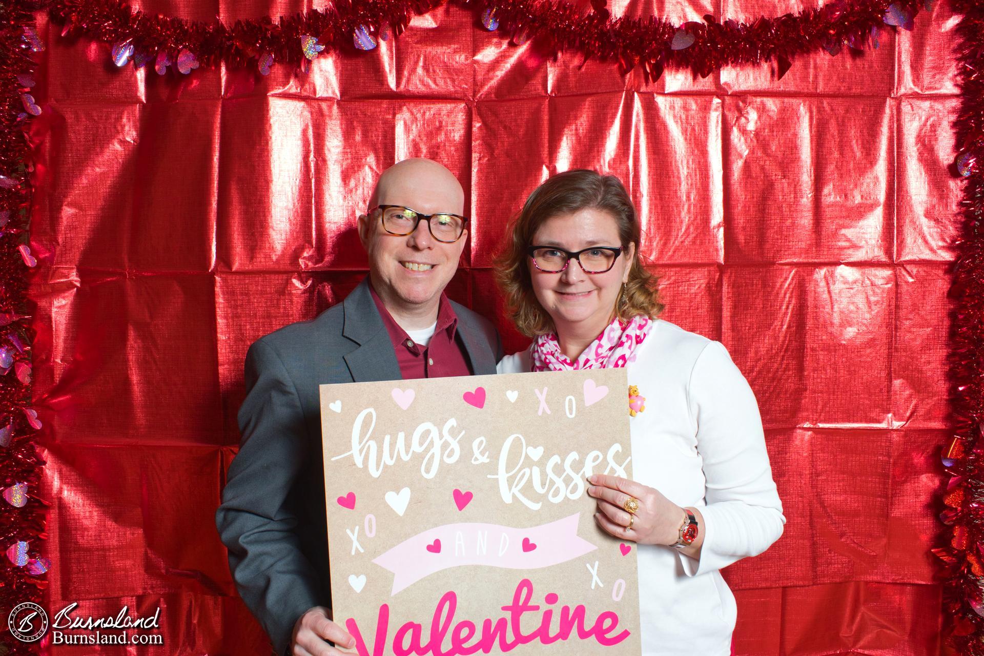 The two of us testing out the Valentine photo booth