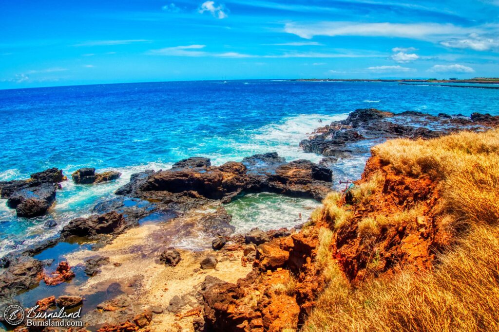 The view from Glass Beach on the island of Kauai in Hawaii