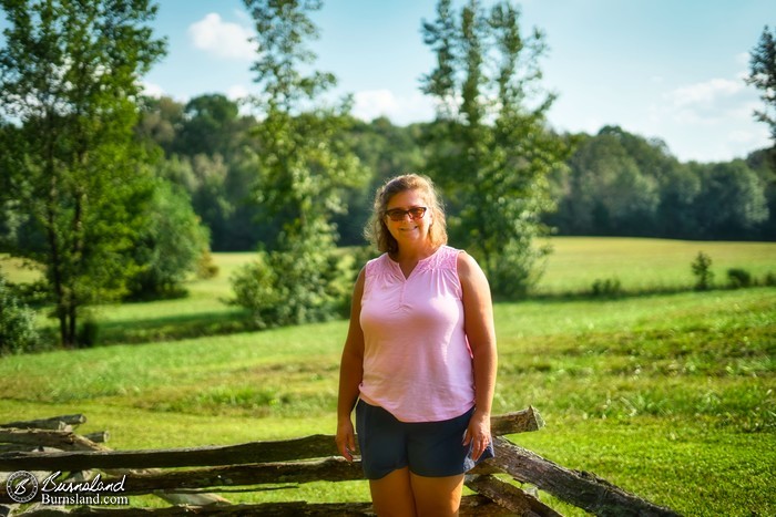 Laura by the fence