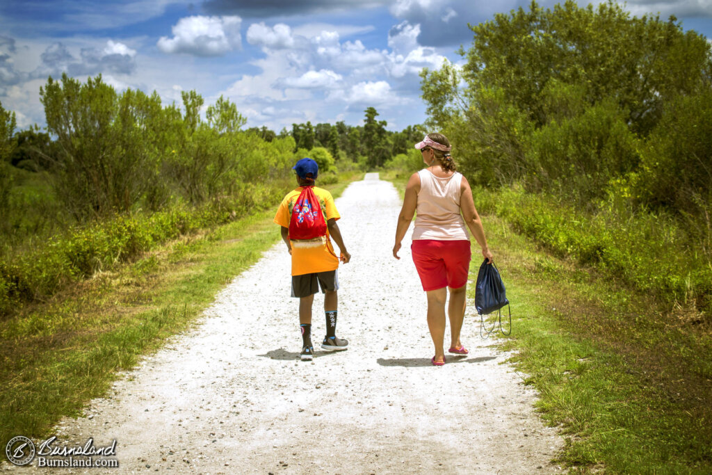 Walking Down the Road at Circle B Bar Reserve in Florida