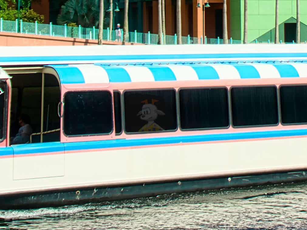 Mobius the Goat on a Friendship Boat at the Walt Disney World Swan