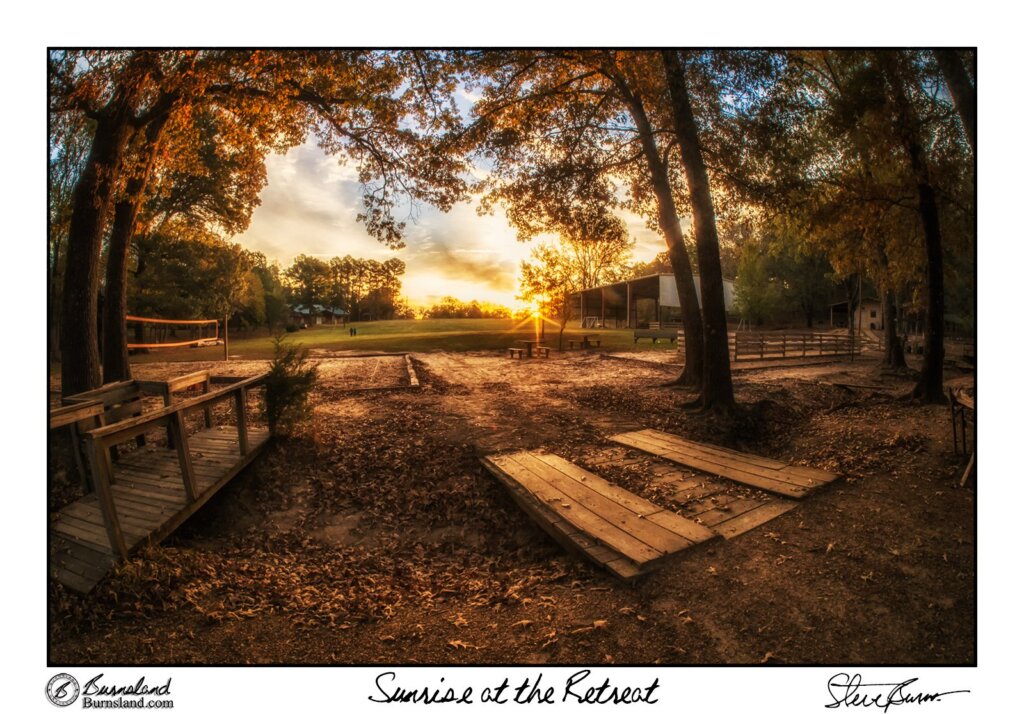 The sun rises in the early morning hours at Sardis Lake Christian Camp in Mississippi. Read all about it at Burnsland.