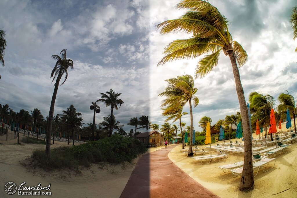 Wind on Castaway Cay before and after