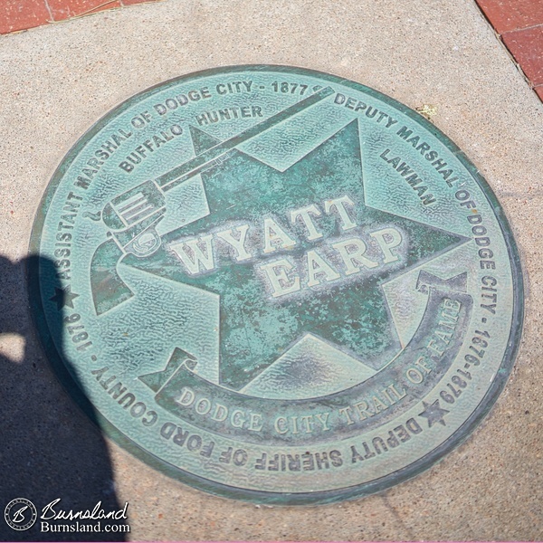 Wyatt Earp marker in Dodge City, Kansas